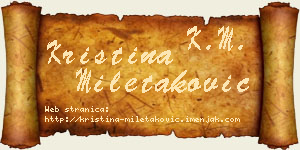 Kristina Miletaković vizit kartica